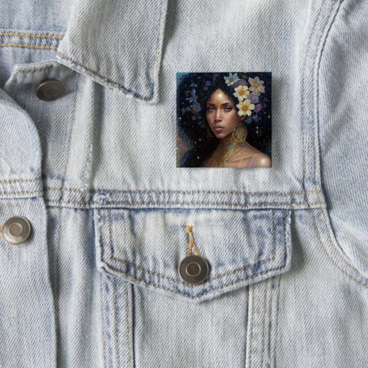 American Black Goddess Queen Fantasy Art B Button (Beispiel)