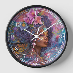 American Black Goddess Queen Fantasy Art C Uhr