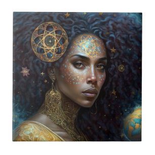 American Black Goddess Queen Fantasy Art Fliese
