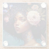 American Black Goddess Queen Fantasy Art Glasuntersetzer (Rückseite)