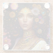 American Black Goddess Queen Fantasy Art Glasuntersetzer (Rückseite)