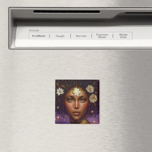 American Black Goddess Queen Fantasy Art M Magnet (In Situ (Geschirrspüler))