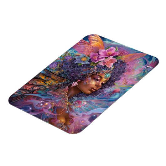 American Black Goddess Queen Fantasy Art M Magnet (Linke Seite)