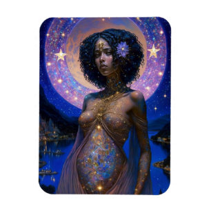 American Black Goddess Queen Fantasy Art M Magnet