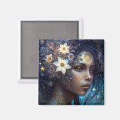 American Black Goddess Queen Fantasy Art Magnet (Vorderseite/Rückseite)