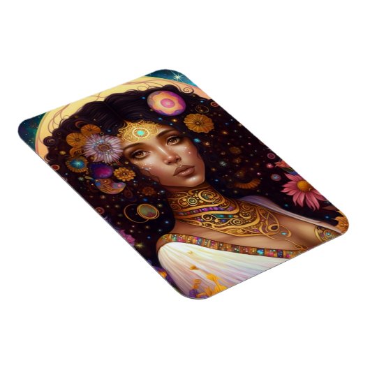 American Black Goddess Queen Fantasy Art Magnet (Rechte Seite)