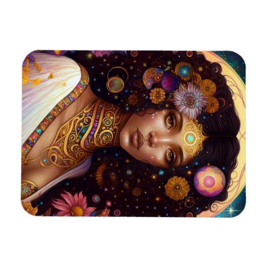 American Black Goddess Queen Fantasy Art Magnet (Horizontal)