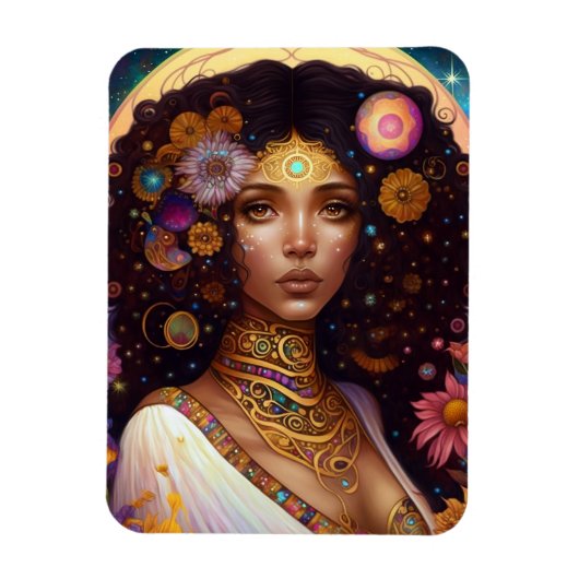 American Black Goddess Queen Fantasy Art Magnet (Vertikal)