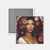 American Black Goddess Queen Fantasy Art Magnet (Vorderseite/Rückseite)