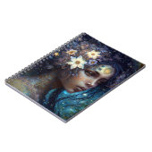 American Black Goddess Queen Fantasy Art Notizblock (Linke Seite)