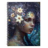 American Black Goddess Queen Fantasy Art Notizblock (Vorderseite)