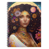American Black Goddess Queen Fantasy Art Notizblock (Vorderseite)