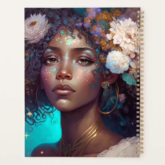 American Black Goddess Queen Fantasy Art P Planer (Rückseite)