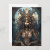 American Black Goddess Queen Fantasy Art P Postkarte (Vorne/Hinten)