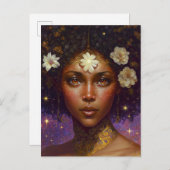 American Black Goddess Queen Fantasy Art P Postkarte (Vorne/Hinten)