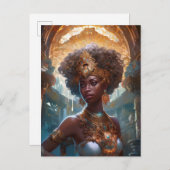 American Black Goddess Queen Fantasy Art P Postkarte (Vorne/Hinten)