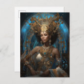 American Black Goddess Queen Fantasy Art P Postkarte (Vorne/Hinten)