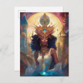 American Black Goddess Queen Fantasy Art P Postkarte (Vorne/Hinten)