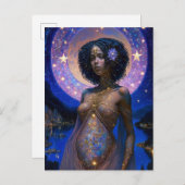 American Black Goddess Queen Fantasy Art P Postkarte (Vorne/Hinten)