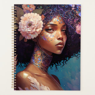 American Black Goddess Queen Fantasy Art Planer