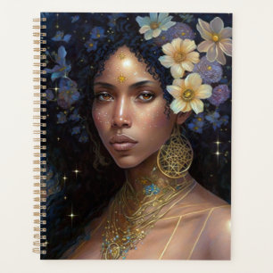 American Black Goddess Queen Fantasy Art Planer