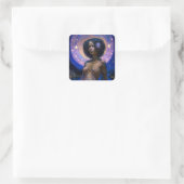 American Black Goddess Queen Fantasy Art S Quadratischer Aufkleber (Tasche)