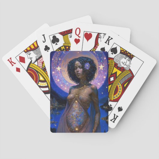 American Black Goddess Queen Fantasy Art Spielkarten (Rückseite)