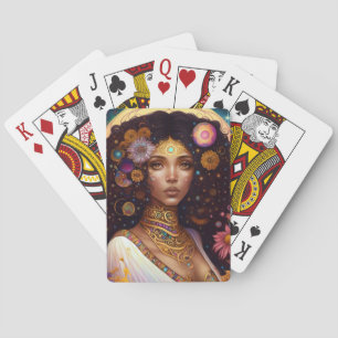 American Black Goddess Queen Fantasy Art Spielkarten