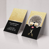 American Black & Gold Hair Stylist Visitenkarte