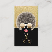American Black & Gold Hair Stylist Visitenkarte (Vorderseite)