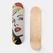 American Blonde Retro Pop Art Skateboard (Vorderseite)