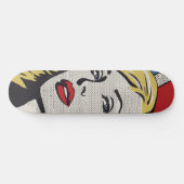 American Blonde Retro Pop Art Skateboard (Horizontal)