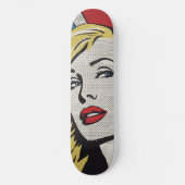American Blonde Retro Pop Art Skateboard (Vorderseite)