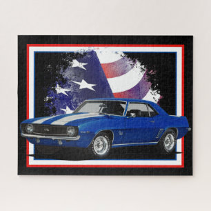 American Blue Muscle Car Puzzle