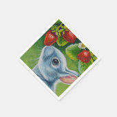 American Blue Rabbit & Strawberries Serviette (Ecke)