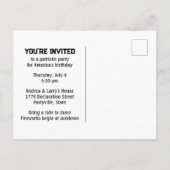 American Blue Sternexplosion Patriotic Party Einladungspostkarte (Rückseite)