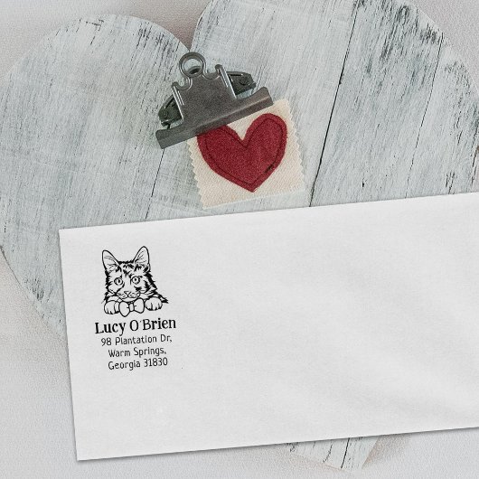 American Bobtail Cat Rücksendeadresse Gummistempel