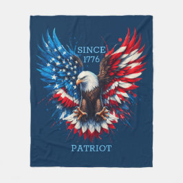 American Bold Eagle Flag Colors Fleecedecke