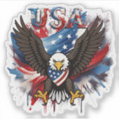 American Bold Eagle Patriotioc USA Aufkleber (Vorderseite)