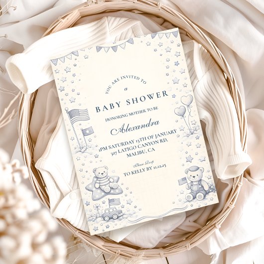 American Boy All American Baby Shower Einladung