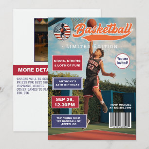 American Boy Basketball Magazin Cover Geburtstag Einladung