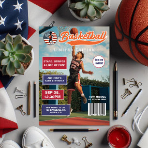 American Boy Basketball Magazine Cover Geburtstag Einladung