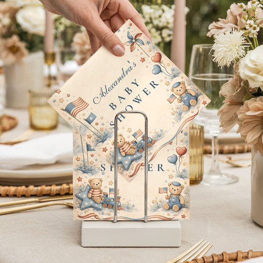 American Boy Stars and Stripes Baby Shower Serviette