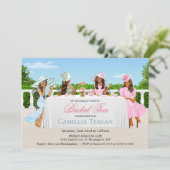 American Bridal Tea Party Einladung (Stehend Vorderseite)