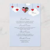 American British 4 Courses Wedding Menu Menükarte (Vorderseite)