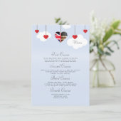 American British 4 Courses Wedding Menu Menükarte (Stehend Vorderseite)