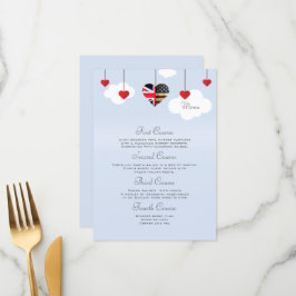 American British 4 Courses Wedding Menu Menükarte