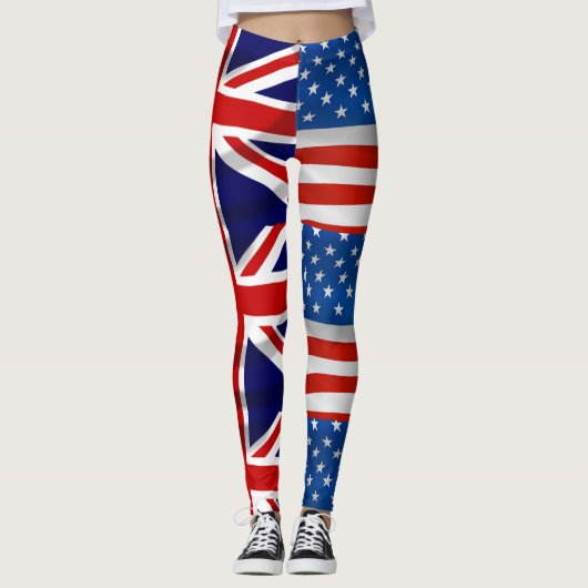 American British Flags Patriotic Leggings (Vorderseite)