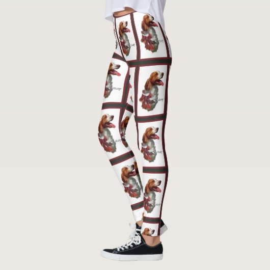 American Brittany Spanisch Weihnachten Leggings (Links)