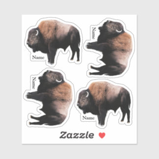 American Brown Buffalo mit Namen Aufkleber